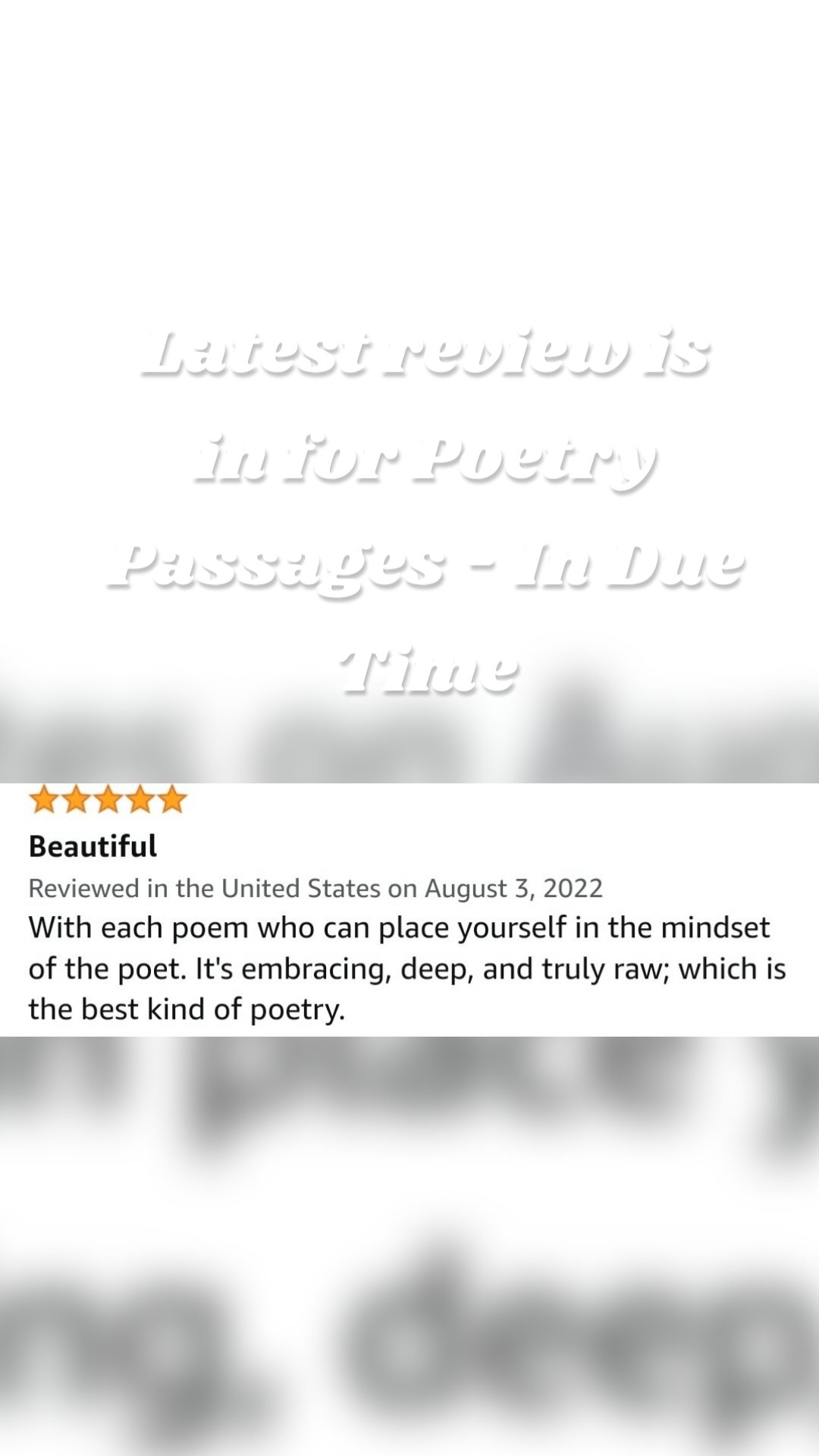 Latest review is in for Poetry Passages - In Due Time
